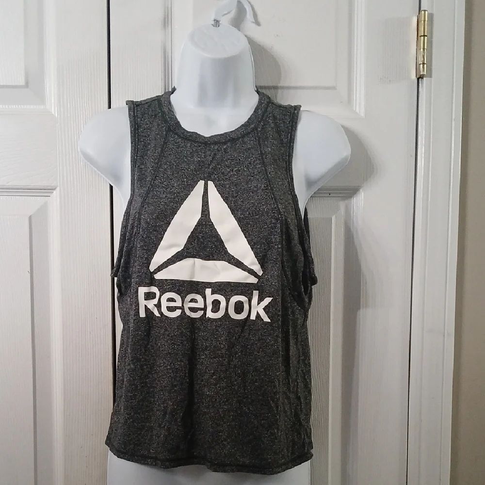 Reebok Gray Sleeveless Peek A Boo Back Tank Top Sz XS NWOT